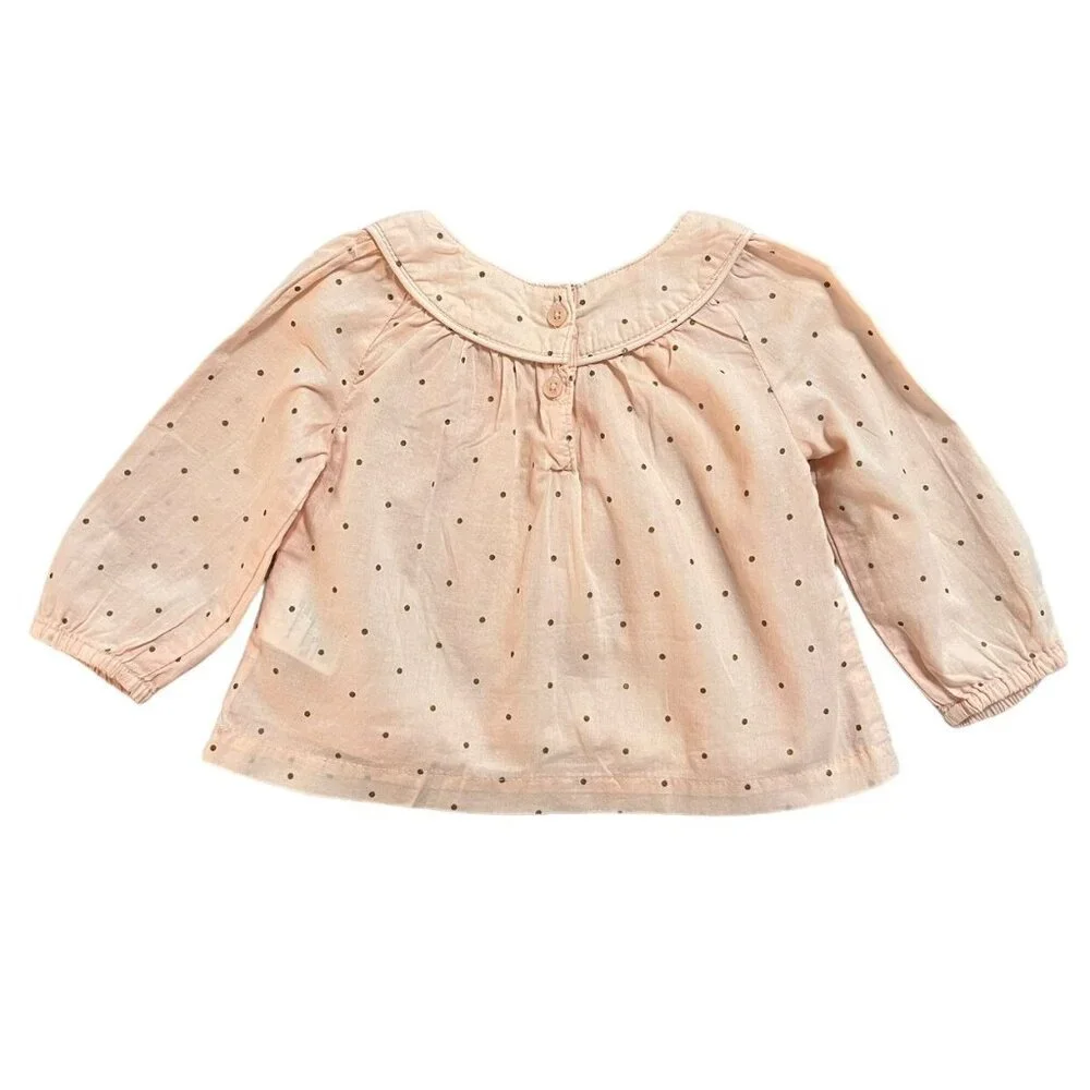 Old Navy 6-12m Pink Polkadot Blouse